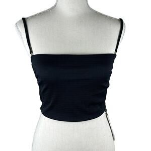 Vitamin A ladies $110 Knit Bikini Too Black Ecot Size Medium (8)
